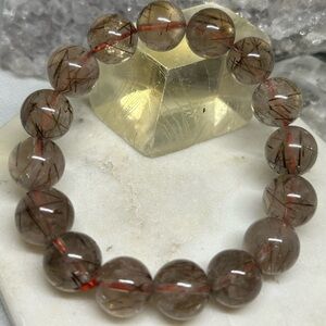 Golden Rutile Quartz Beaded Bracelet 12.5MM